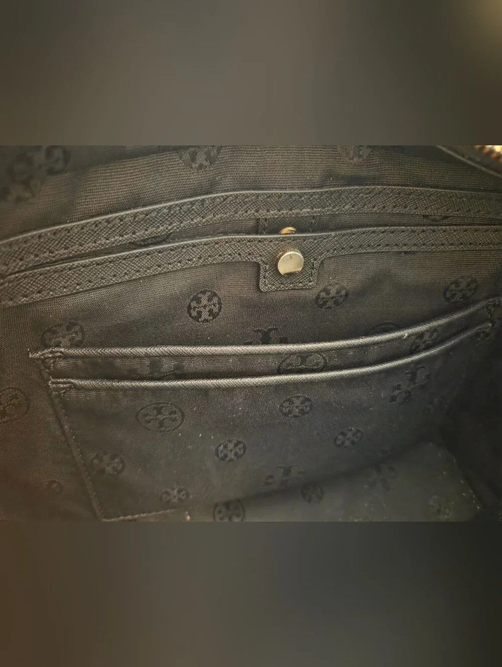 Tory Burch Black Saffiano Satchel with Gold Hardware SEE LAST 2 PICS FOR FLAWS